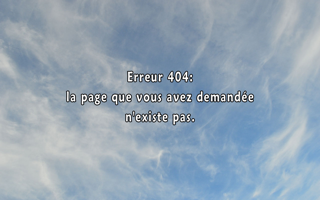 Erreur 404: la page n'existe pas.